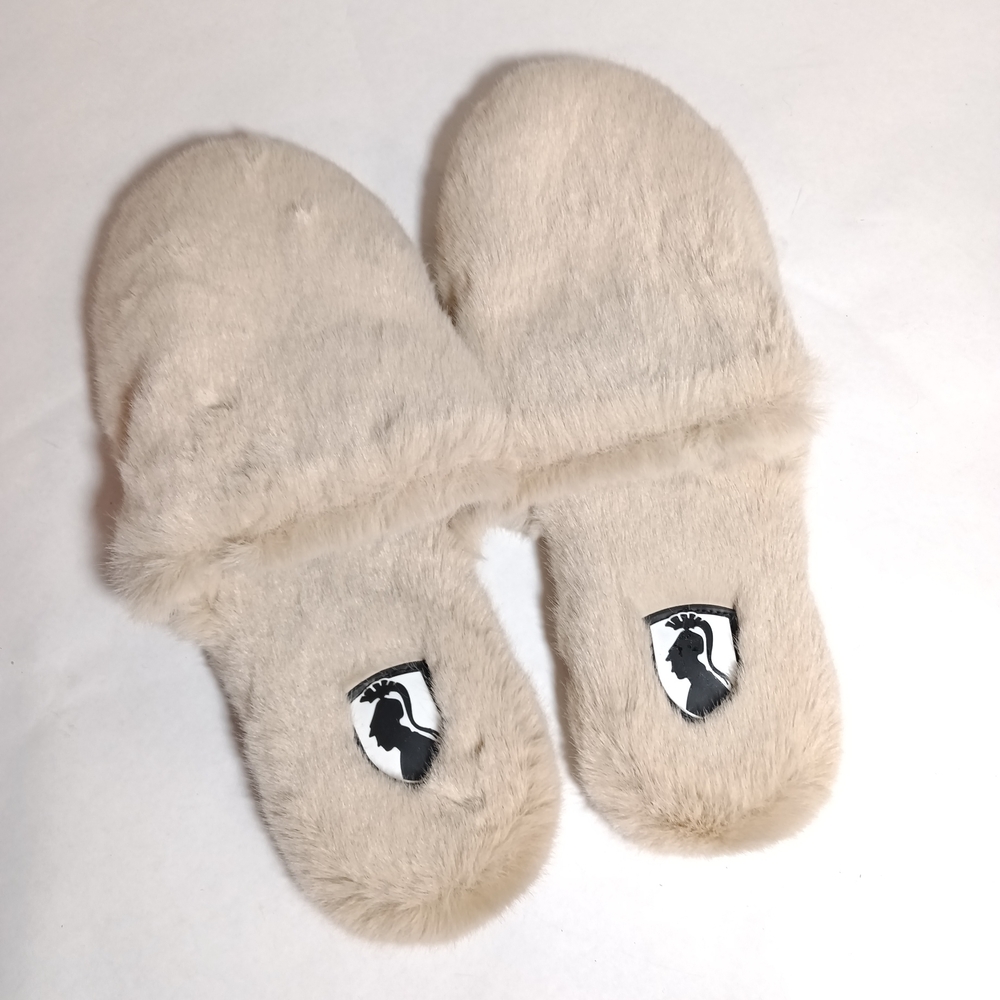 VivienneHu VHNY Faux Fur Hard Bottom Slides Slippers Size 39 8/9